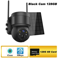 Solar-Powered Wireless Security Camera with Color Night Vision and PIR Detection