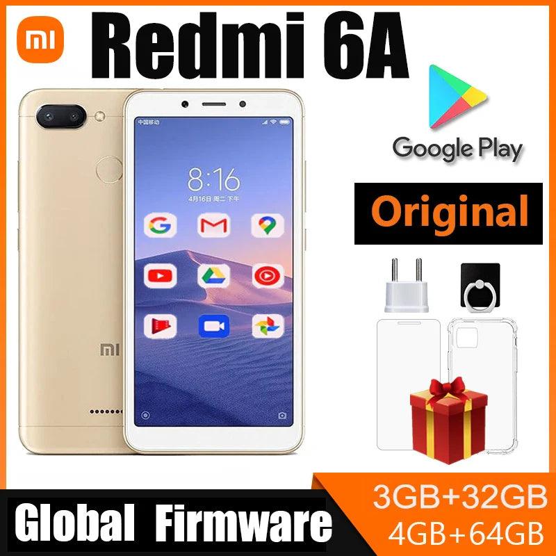 Xiaomi Redmi 6A Smartphone 5.45'' Full Screen AI Face Helio A22 Processor google play Glaobal ROM  ourlum.com   