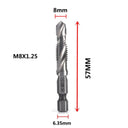 Hex Shank Titanium Plated HSS Tap Drill Bit Set for Metalworking