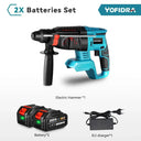 Yofidra 26MM Brushless Electric Hammer Drill Multifunctional Rotary Cordless Rechargeable Power Tools For Makita 18V Battery  ourlum.com 2Xbattery option 5 EU GERMANY