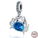 Heart Shaped Sterling Silver Charm Bead - Zircon Adorned Pandora Bracelet Pendant  ourlum.com PAC020  