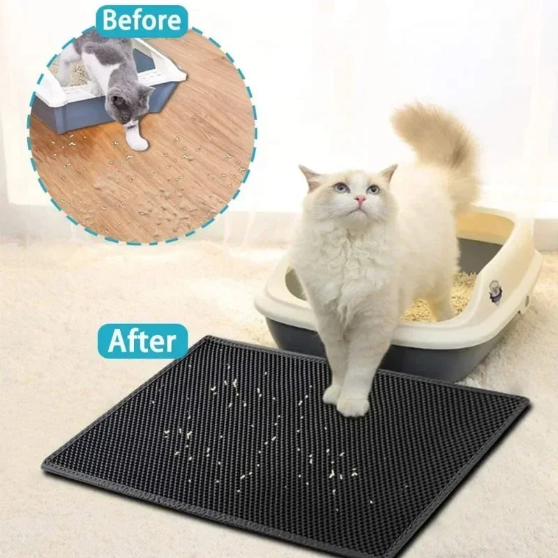 Waterproof Cat Litter Mat - Comfortable EVA Material - Washable & Easy to Clean  ourlum.com   