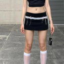 Chic Lace-Up High-Waist Skirt Y2K Streetwear Fashion Trend