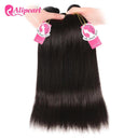 Premium Brazilian Straight Human Hair Bundle Set with Closure