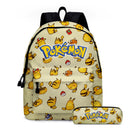 2PC Pikachu Cartoon Backpack Two-piece Pokemon Student School Bag Pencil Bag Elf Pokémon Lunch Bag Cartoon School Bag Mochila  ourlum.com 2PC-05  