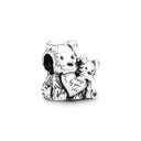 Sterling Silver Dog Charm Bead for Pandora Bracelet Jewelry