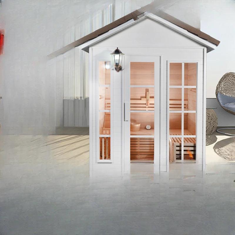 Luxury Home Steam Room and Outdoor Sauna Set for Villa and Pool Oasis  ourlum.com   