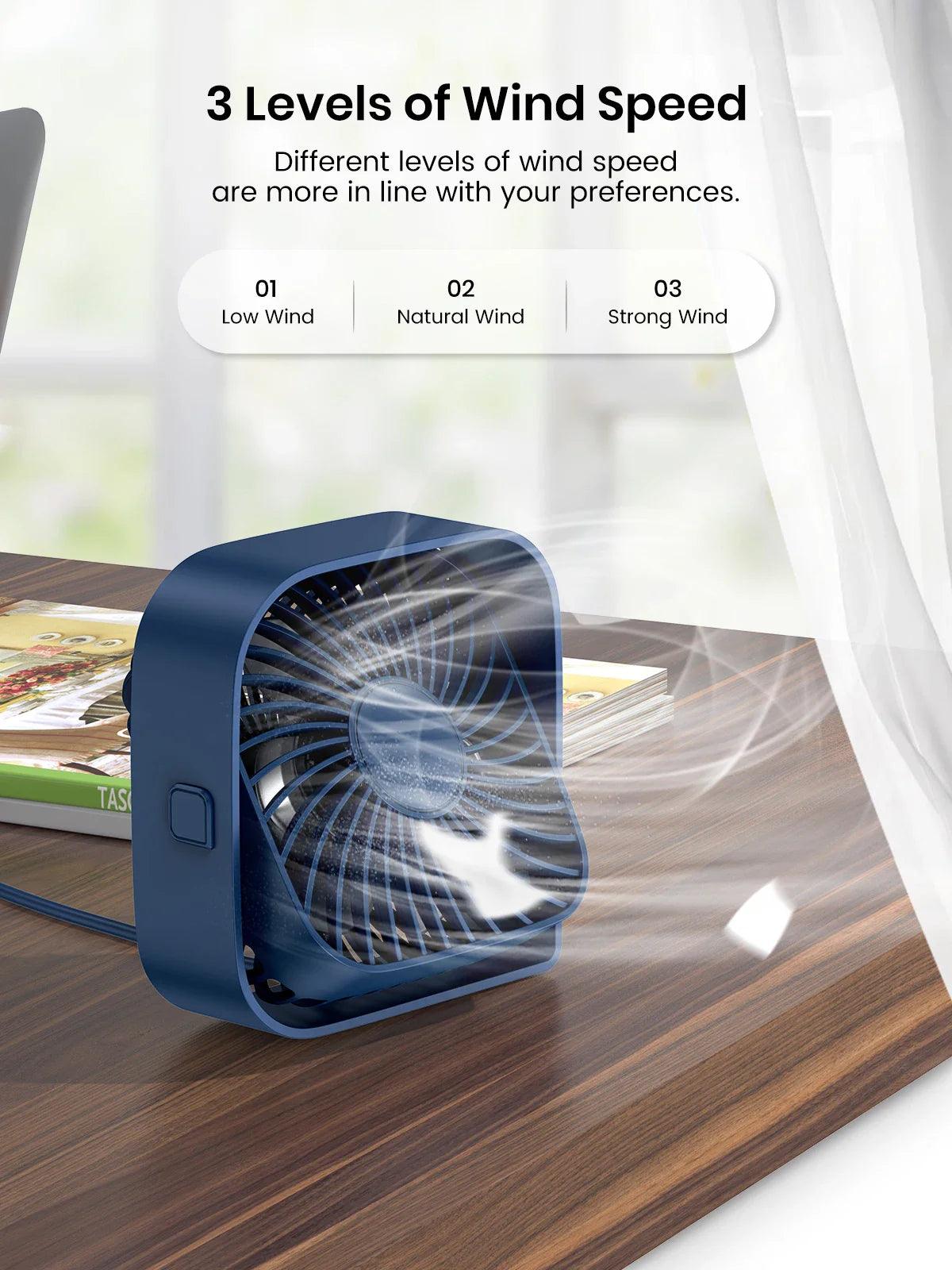 TOPK USB Desk Fan: Quiet, Powerful Mini Fan for Home and Office  ourlum.com   