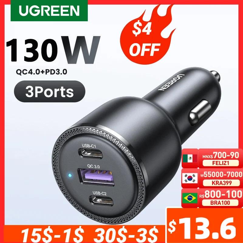 UGREEN USB C Car Charger: Fast Charging for Xiaomi iPhone Samsung  ourlum.com   