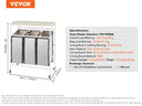 VEVOR 3/4-Section Laundry Sorter Cart With Ironing Board System