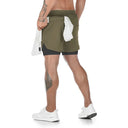 Camo 2-in-1 Quick-Dry Running Shorts for Gym and Fitness Workouts