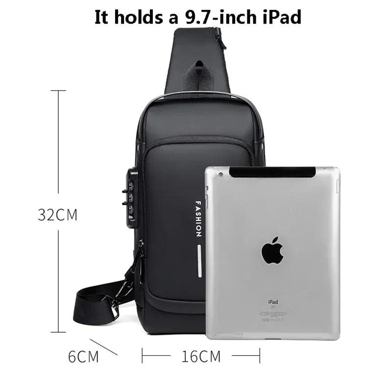 Men's USB Shoulder Bag: Stylish Anti-theft Travel Organizer  ourlum.com   