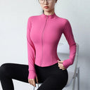 Performance-Enhancing Women's Slim Fit Training Jacket for Yoga, Running, and Sports  ourlum.com meihongse M 