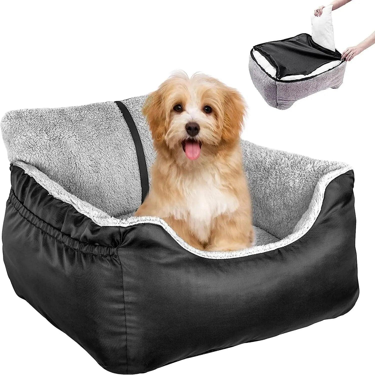 Pet Travel Carrier Bed with Adjustable Belts and Storage Pockets  ourlum.com   