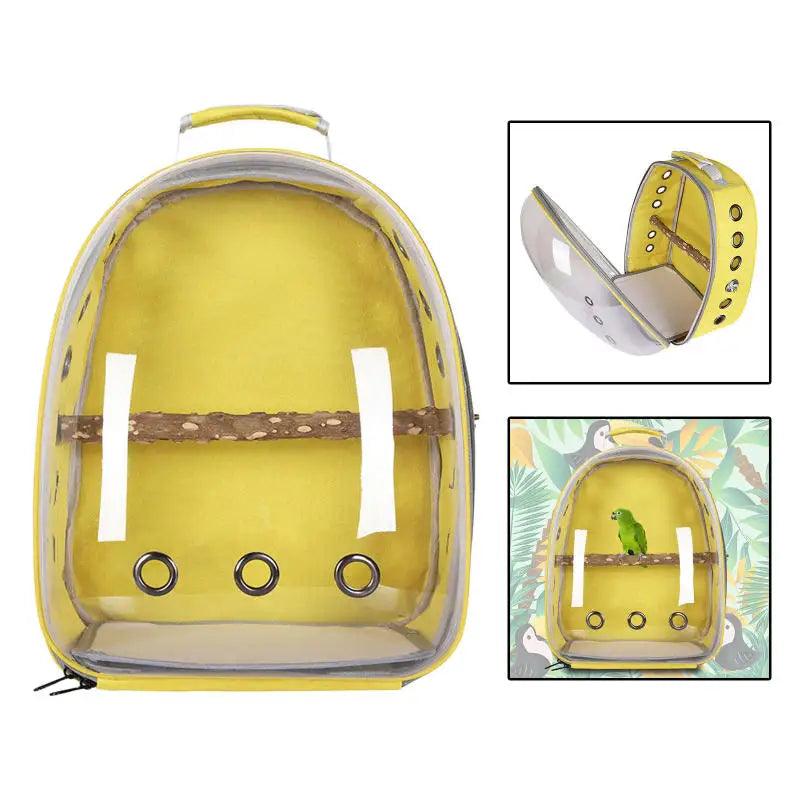 Birds Carrier Backpack: Transparent Double Shoulder Parrot Travel Bag  ourlum.com   