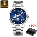 POEDAGAR Starry Sky Chronograph Watch Waterproof Luminous