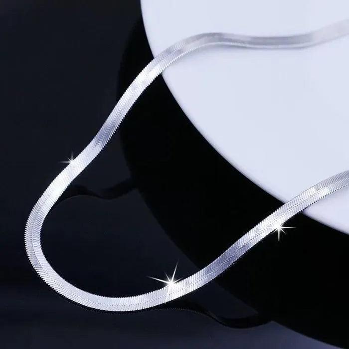 Luxury 925 Sterling Silver Blade Chain Necklace - Elegant Jewelry for Special Occasions  ourlum.com   