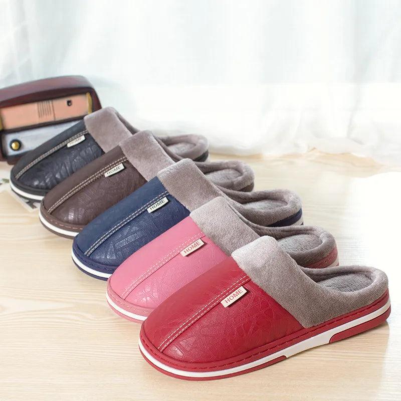 Warm Fur Slippers: Waterproof Indoor House Shoes for Men and Women  ourlum.com   