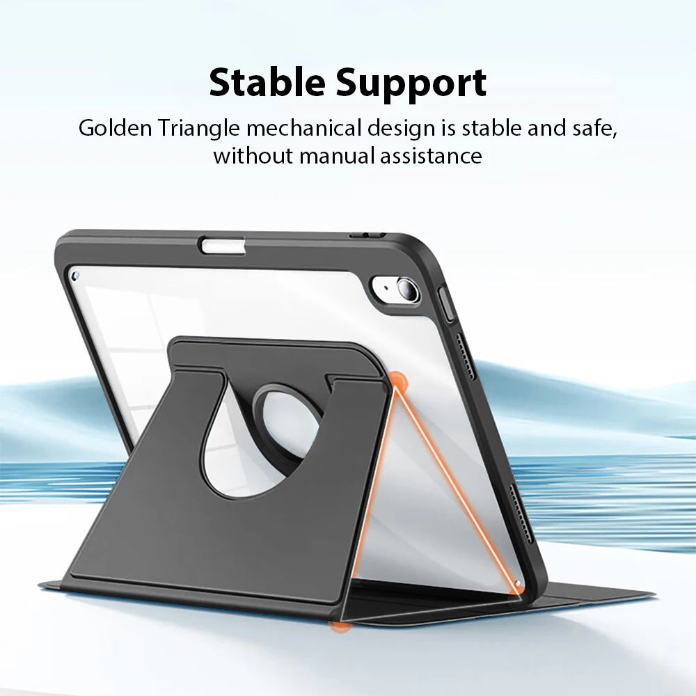 360° Rotation Case For iPad Pro 11 12.9 13 inch 2024 10th 9th Generation Funda For Ipad Air 5 4 3 7th 8th 10.2 Mini 6 10.5 Cover