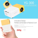 Salange YG300 Mini LED Projector 1000 Lumens HDMI USB Portable