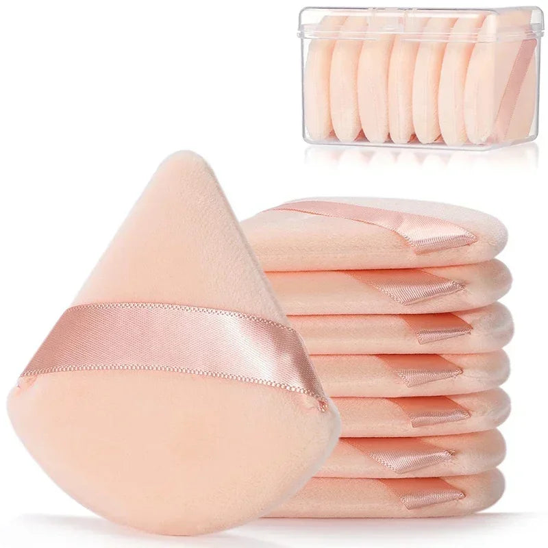 2Pcs Triangle Powder Puff Face Makeup Sponge Soft Velvet Cosmetic Puff Blender Beauty Foundation Sponge Make Up Accessories  ourlum.com   