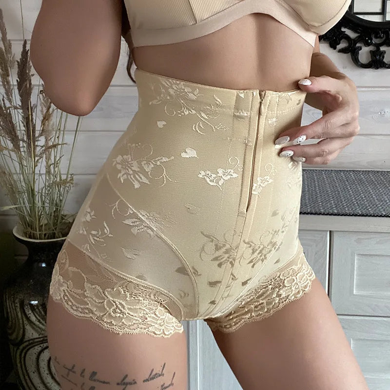 Luxe High Waist Lace Shaper Panties for Postpartum Support & Butt Lifting