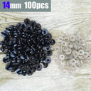 Black Plastic Safety Eyes Set for Amigurumi Crafts and Toys  ourlum.com 14mm-100pcs  