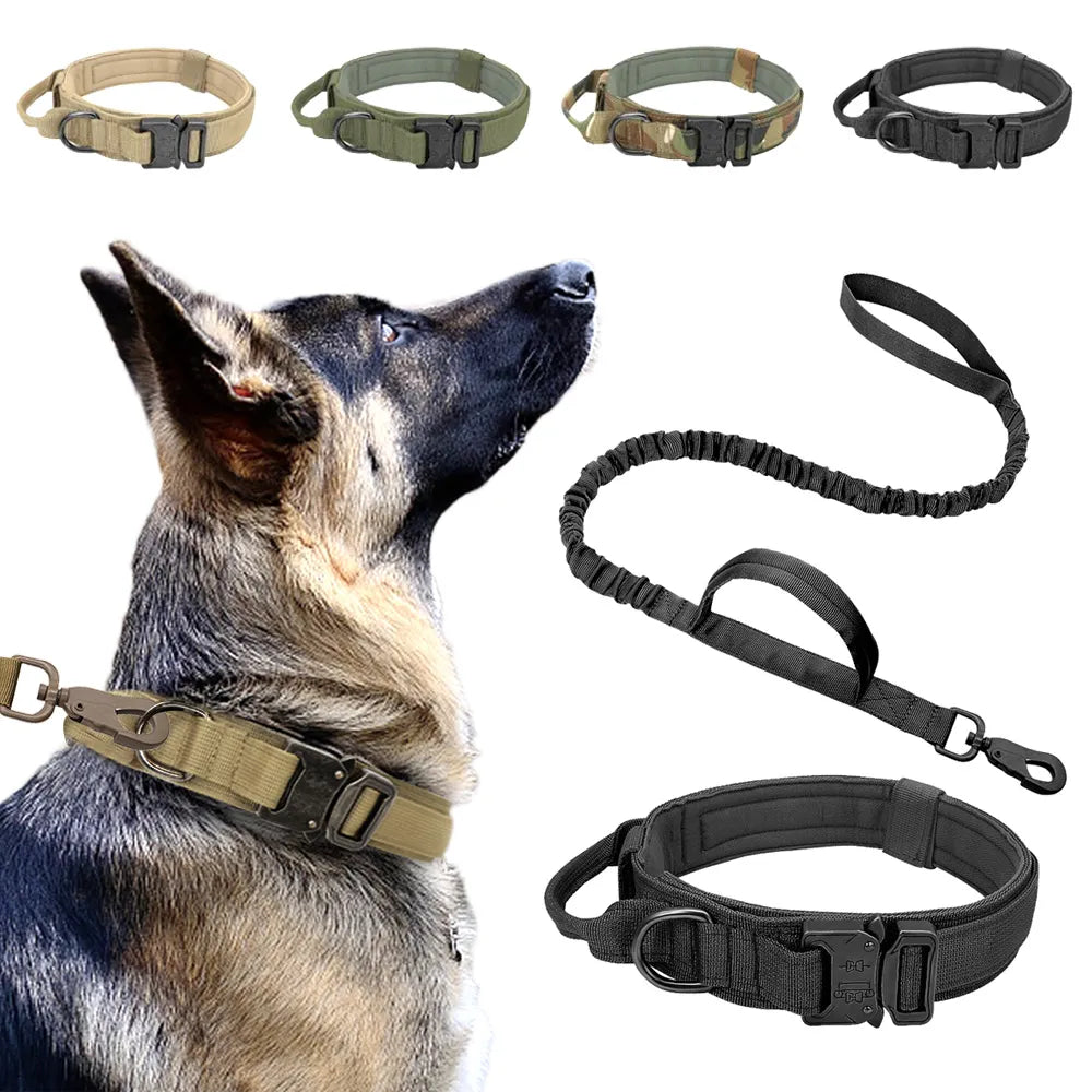 Military Tactical Dog Collar with Durable Nylon Lead & Breakaway Leash  ourlum.com   