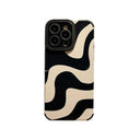 Zebra Stripe Black White iPhone Case - Shockproof Soft Cover for Various iPhone Models  ourlum.com Art Waves For iPhone 7 