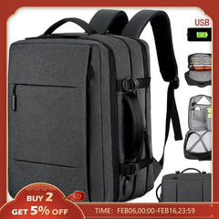 Versatile Waterproof Tech Backpack: Large Capacity USB Charging for Men