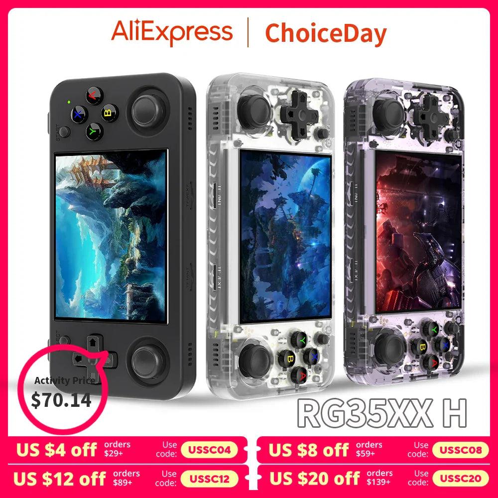 ANBERNIC RG35XX H Handheld Game Console 3.5-inch IPS Screen Linux H700 Retro Video Games Player 3300mAh 64G 5528 Classic Games  ourlum.com   