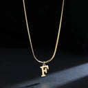 A-Z Alphabet Gold Plated Stainless Steel Pendant Necklace