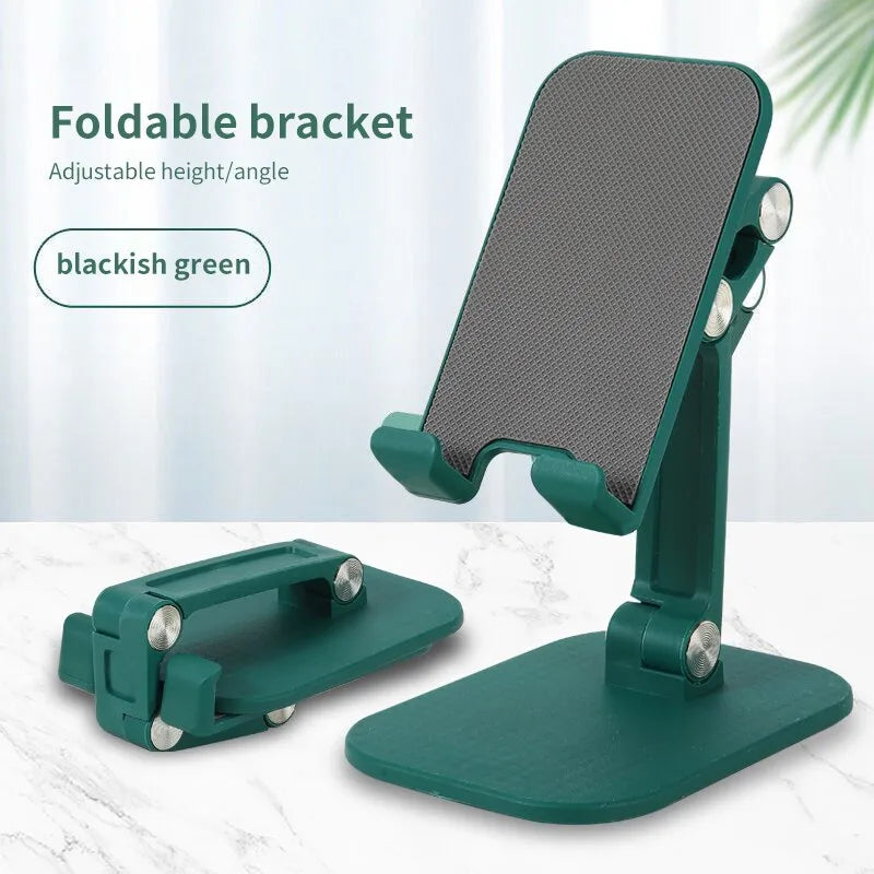 Adjustable Three-Section Foldable Mobile Phone and Tablet Holder with Anti-Slip Cushion  ourlum.com   