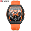 CURREN Men's Colorful Multi-Functional Tonneau Quartz Watch