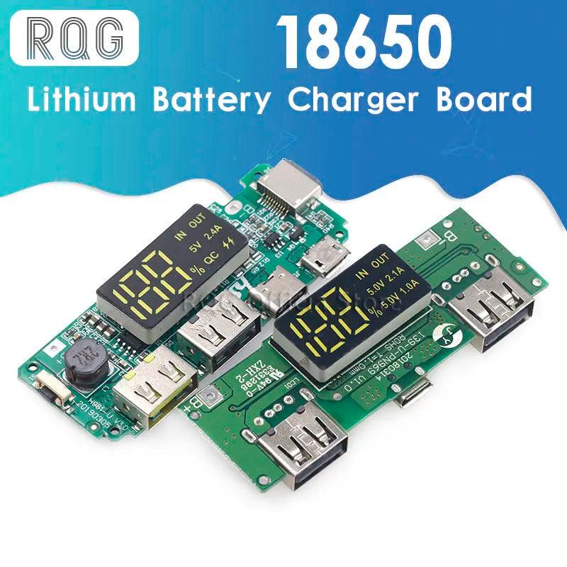 Lithium Battery Charger Board LED Dual USB 5V 2.4A Micro/Type-C USB Mobile Power Bank 18650 Charging Module  ourlum.com   