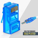 ZoeRax Cat6 RJ45 Pass Through Connectors, Multicolor Pack, Easy Crimp Modular Plugs for UTP Network Cable  ourlum.com   