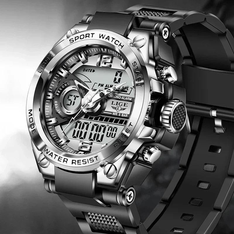 LIGE Men's Military Adventure Watch: Waterproof Digital Exploration  ourlum.com   