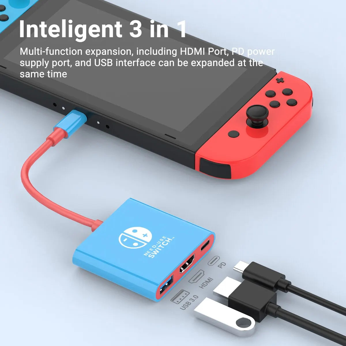 Nintendo Switch Portable Hub: HDMI & USB 3.0 for Seamless Gaming  ourlum.com   