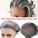 Premium Grey Lace Front Hairpiece for Men Natural Look