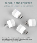 5pc Mini USB Plug Lamp 5V Super Bright Eye Protection Book Light Computer Mobile Power Charging USB Small Round LED Night Light