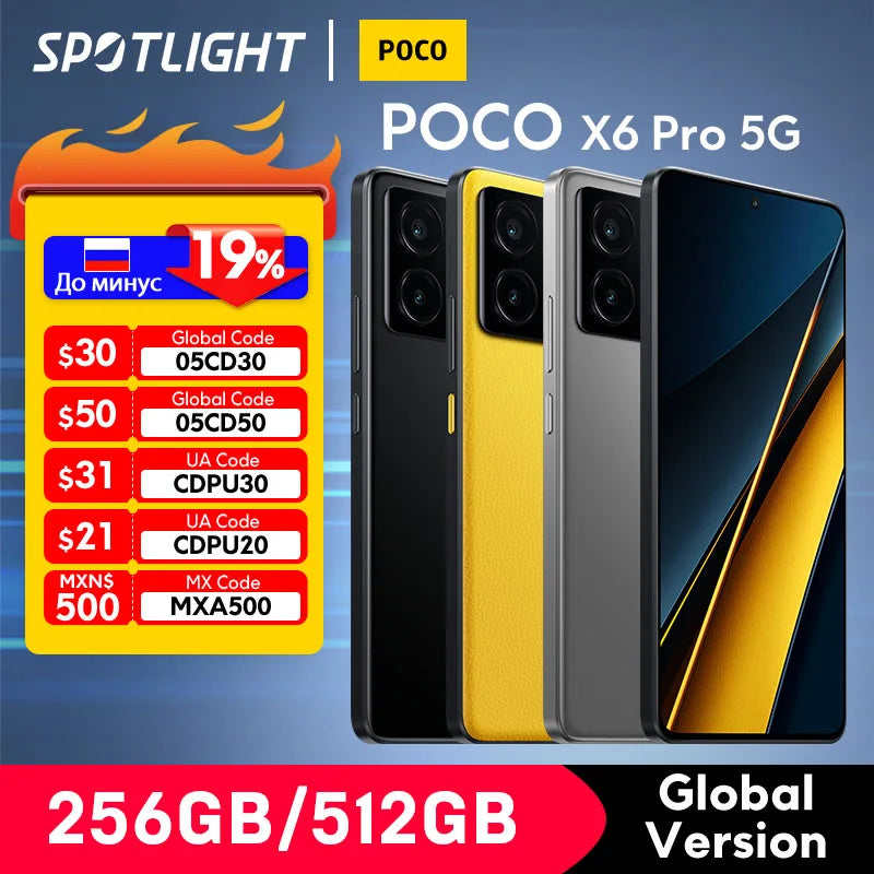 【World Premiere】POCO X6 Pro 5G Global Version Smartphone Dimensity 8300-Ultra 6.67" 1.5K Flow AMOLED DotDisplay 64MP 67W NFC