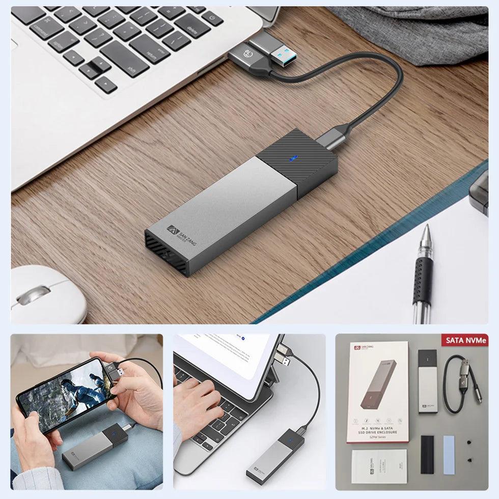 SANZANG NVMe SSD Enclosure: High-Speed Portable Storage Solution  ourlum.com   