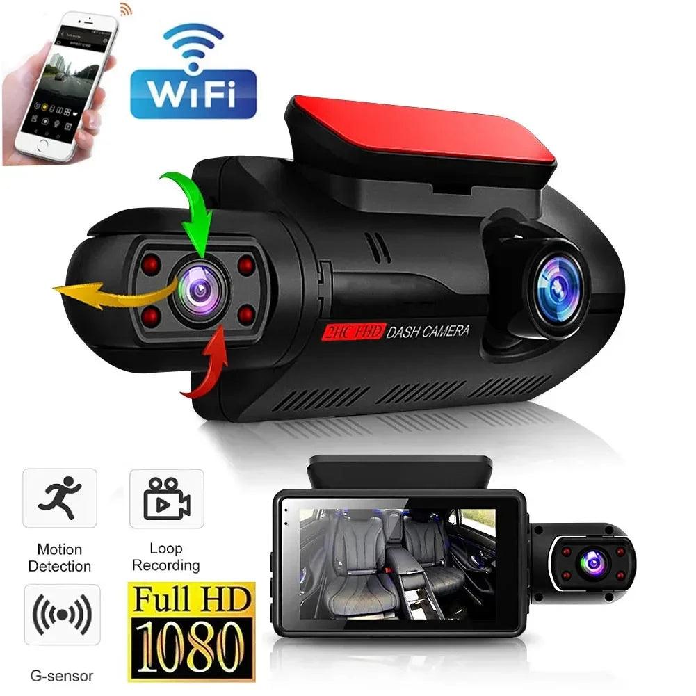 360-Degree Dual Lens Dash Cam: HD Video Recorder with Night Vision  ourlum.com   