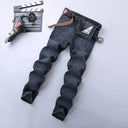 Spring Autumn 2022 Men's Smart Jeans Business Fashion Straight Regular Blue Stretch Denim Trousers Classic Men Plus Size 28-40