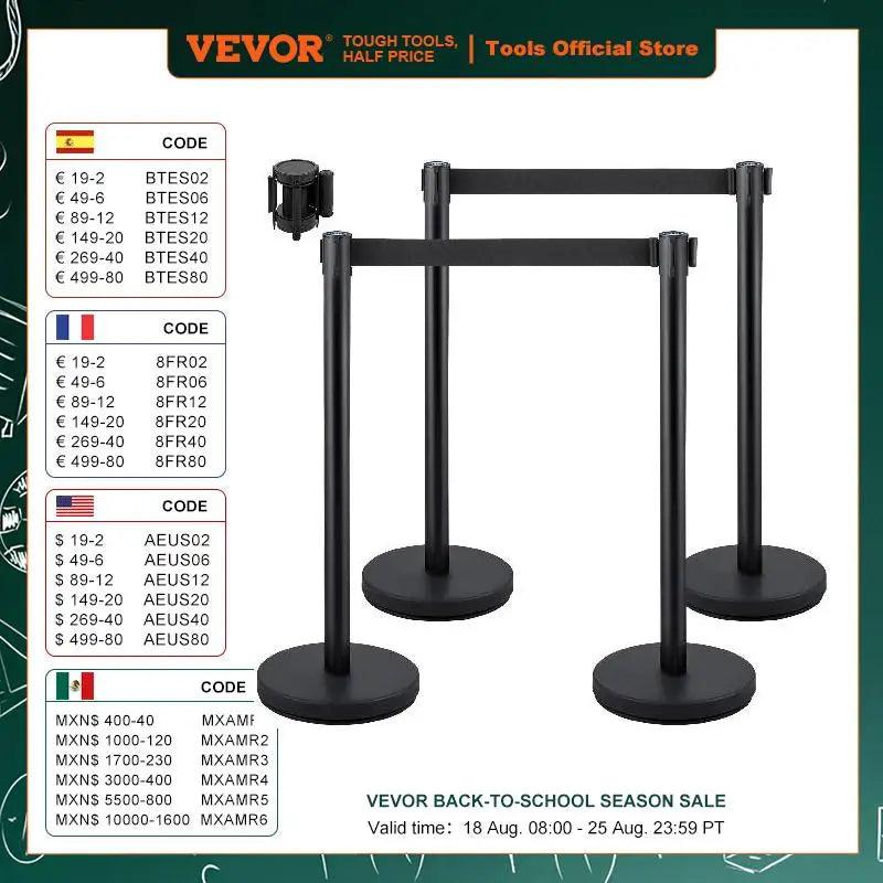 VEVOR 4-6Pcs Queue Security Posts Crowd Control Stanchion Barriers Stand Crowd Barrier With Adjustable Belt for Party Exhibition