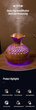 Wood Grain USB Aroma Diffuser Humidifier 300ml with LED Lights