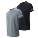 2-Piece Men's Quick-drying Sports Basic Multi-color Plus-size Short-sleeved Leisure Fitness Running T-shirt Adolescent Comfort T