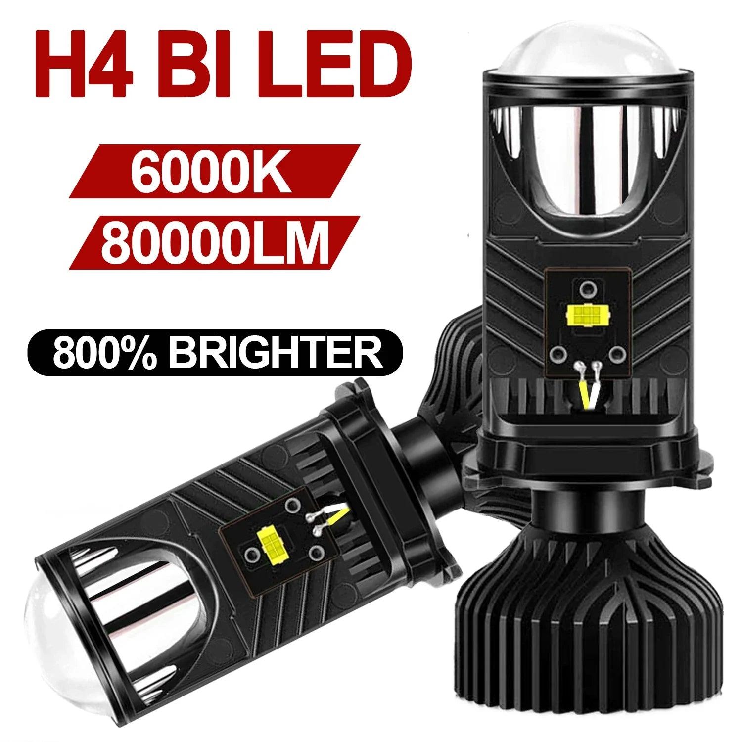 Y6D H4 LED Projector Headlight: Illuminate Your Drive with Precision Beam  ourlum.com 2PCS H4/9003/HB2 Hi/Lo 