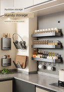 Suction Cup Punch-Free Wall Condiment Hook Rack Storage