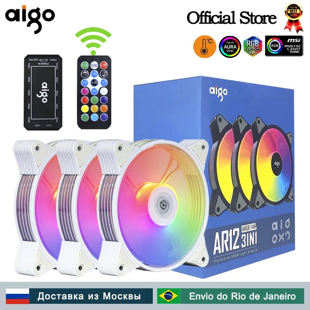 Aigo AR12 White PC Case Fan: Enhanced RGB Cooling & Lighting  ourlum.com   